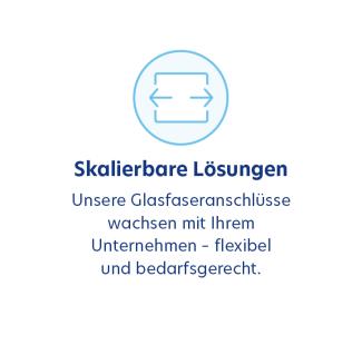 Skalierbare Lösungen. Unsere Glasfaseranschlüsse wachsen mit Ihrem Unternehmen – flexibel und bedarfsgerecht.